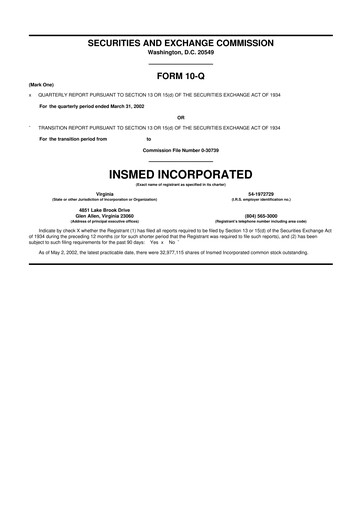 Vorschaubild Insmed 10-Q Quartalsbericht  