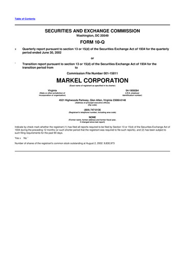 Thumbnail Markel Group 10-Q Quarterly Report FY 