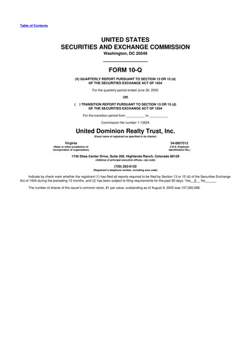 Thumbnail UDR Apartments 10-Q Quarterly Report FY 