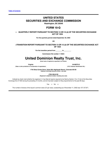 Thumbnail UDR Apartments 10-Q Quarterly Report FY 