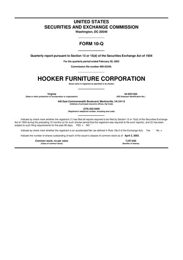 Thumbnail Hooker Furnishings 10-Q Quarterly Report FY 