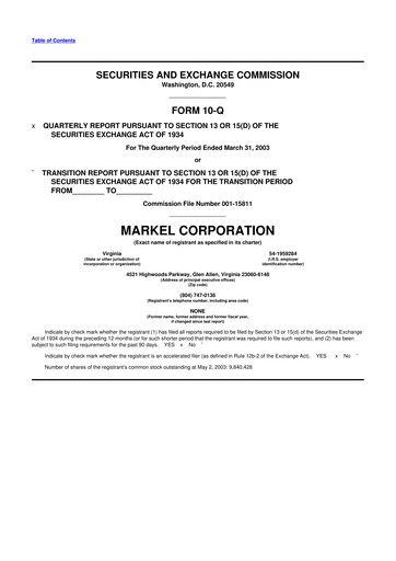 Thumbnail Markel Group 10-Q Quarterly Report FY 