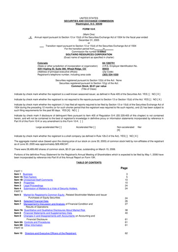 Thumbnail Solitario Resources
 10-K Annual Report 