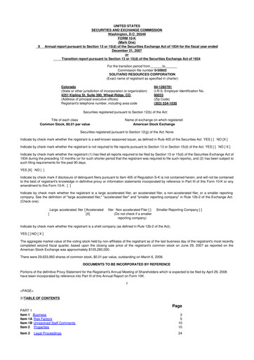 Thumbnail Solitario Resources
 10-K Annual Report 