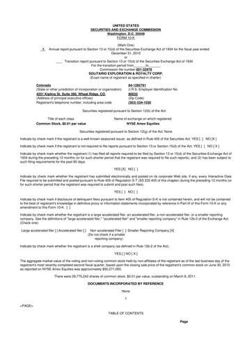 Thumbnail Solitario Resources
 10-K Annual Report 