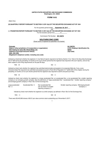 Thumbnail Solitario Resources
 10-Q Quarterly Report FY2017 