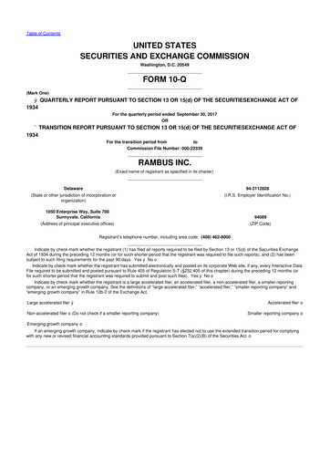 Vorschaubild Rambus 10-Q Quartalsbericht 2017 