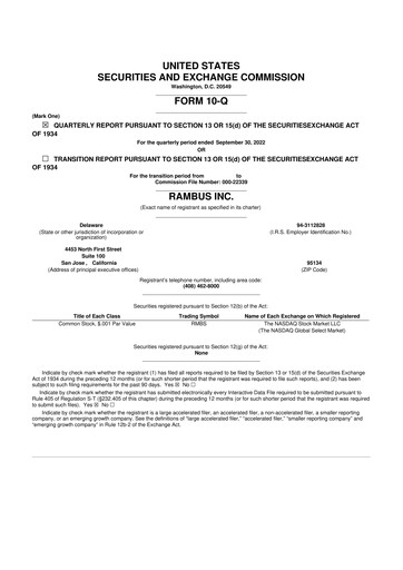 Vorschaubild Rambus 10-Q Quartalsbericht 2022 