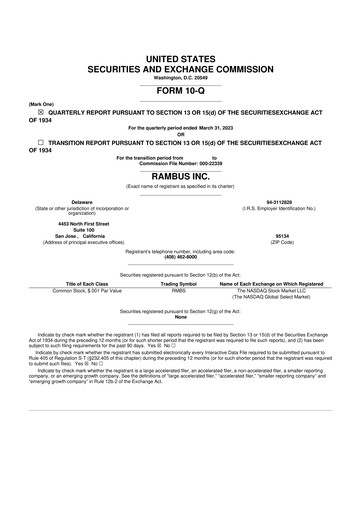 Vorschaubild Rambus 10-Q Quartalsbericht 2023 