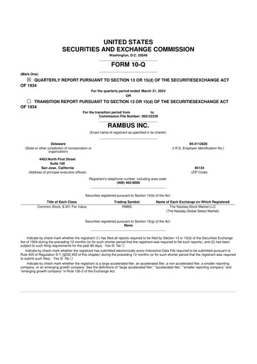 Vorschaubild Rambus 10-Q Quartalsbericht 2024 
