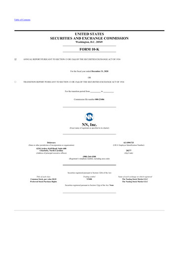 Vorschaubild NN, Inc.
 10-K Jahresbericht 2020