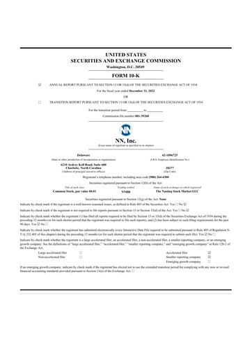Vorschaubild NN, Inc.
 10-K Jahresbericht 2022