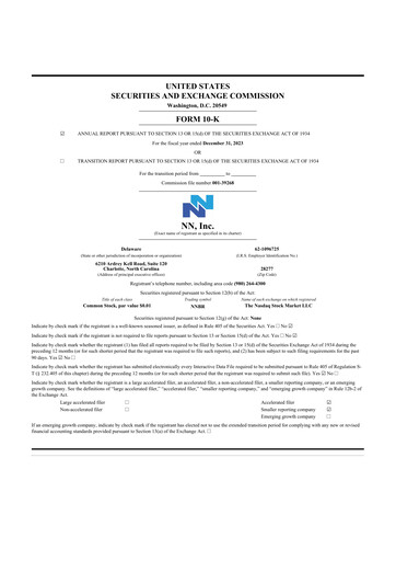 Vorschaubild NN, Inc.
 10-K Jahresbericht 2023