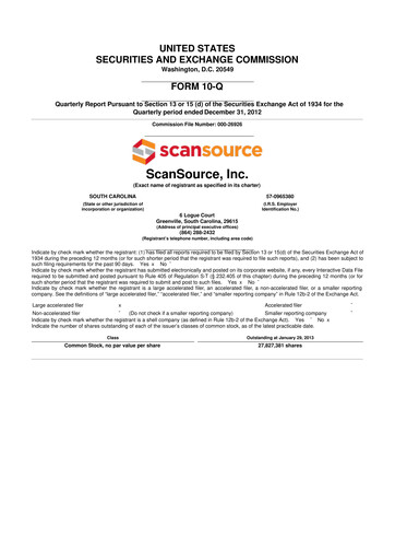 Thumbnail ScanSource 10-Q Quarterly Report FY2013 