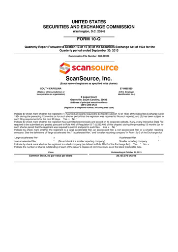 Thumbnail ScanSource 10-Q Quarterly Report FY2014 