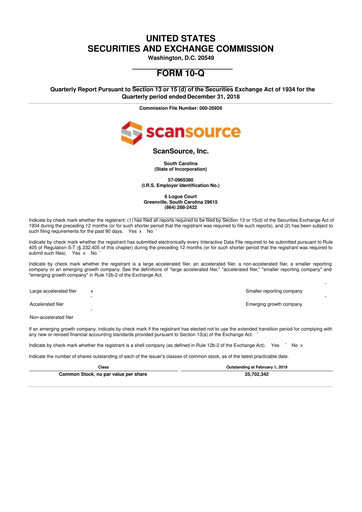 Thumbnail ScanSource 10-Q Quarterly Report FY2019 
