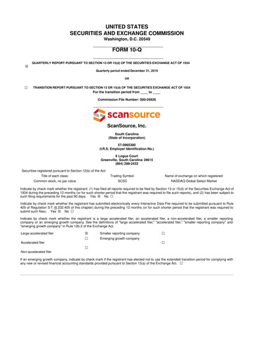Thumbnail ScanSource 10-Q Quarterly Report FY2020 