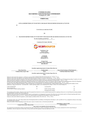 Thumbnail ScanSource 10-K Annual Report 2022