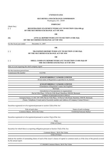 Thumbnail Golden Ocean Group 20-F Annual Report 