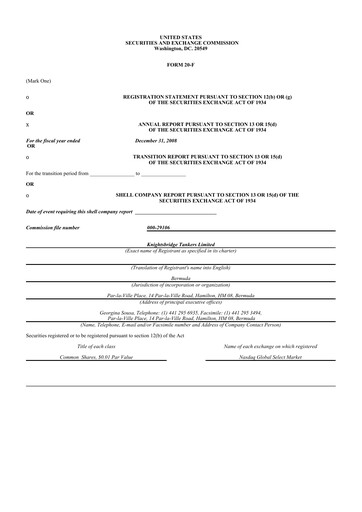 Thumbnail Golden Ocean Group 20-F Annual Report 