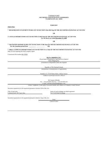 Miniature Diana Shipping 20-F Rapport annuel 