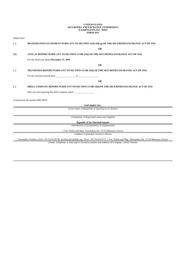 Thumbnail Top Ships 20-F Annual Report 