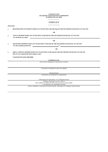 Thumbnail Euroseas 20-F Annual Report 