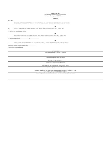 Thumbnail Top Ships 20-F Annual Report 2013