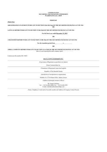 Thumbnail Performance Shipping
 20-F Annual Report 2013