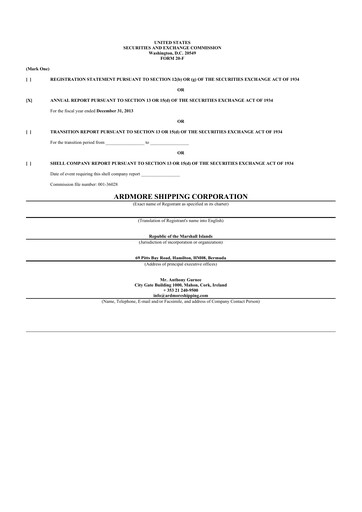 Thumbnail Ardmore Shipping
 20-F Annual Report 2013