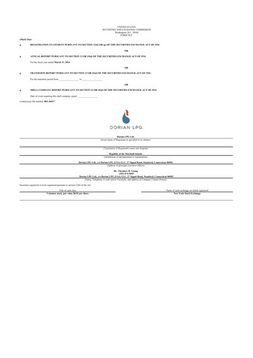 Thumbnail Dorian LPG
 20-F Annual Report 2014