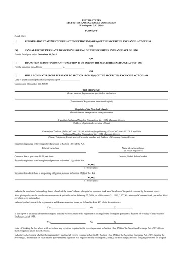 Thumbnail Top Ships 20-F Annual Report 2015