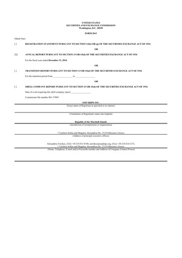 Thumbnail Top Ships 20-F Annual Report 2016