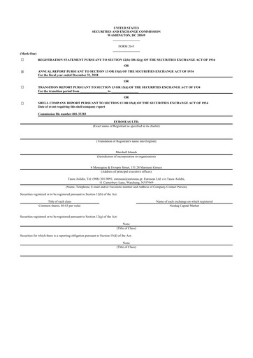 Thumbnail Euroseas 20-F Annual Report 2018