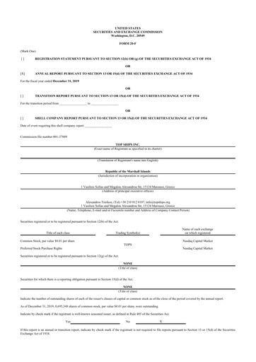 Thumbnail Top Ships 20-F Annual Report 2019