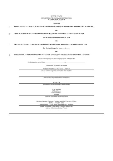 Thumbnail Nordic American Tankers 20-F Annual Report 2019