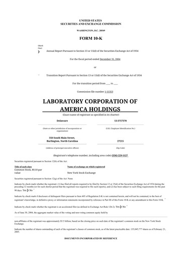 Thumbnail LabCorp 10-K Annual Report 