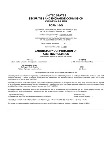 Thumbnail LabCorp 10-Q Quarterly Report FY 