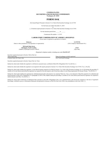 Thumbnail LabCorp 10-K Annual Report 