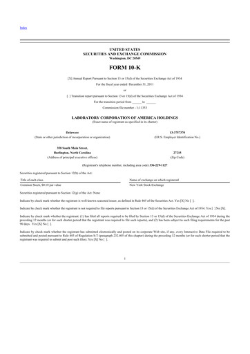 Thumbnail LabCorp 10-K Annual Report 2011