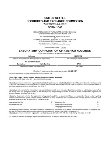 Thumbnail LabCorp 10-Q Quarterly Report FY2020 