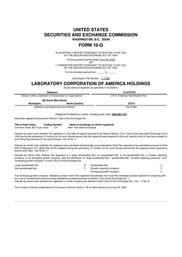 Thumbnail LabCorp 10-Q Quarterly Report FY2022 