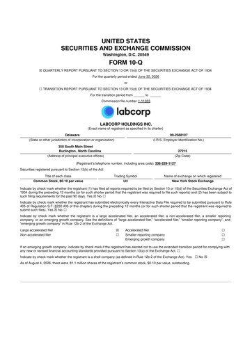 Thumbnail LabCorp 10-Q Quarterly Report FY2026 