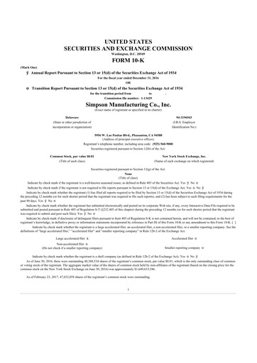 Thumbnail Simpson Manufacturing Company
 10-K Annual Report 2016