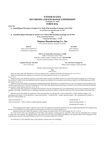 Thumbnail Simpson Manufacturing Company
 10-K Annual Report 2017