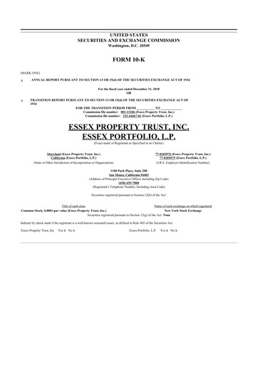 Thumbnail Essex Property Trust
 10-K Annual Report 2018