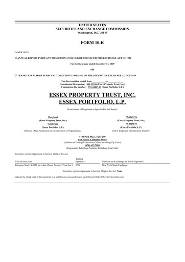 Thumbnail Essex Property Trust
 10-K Annual Report 2019