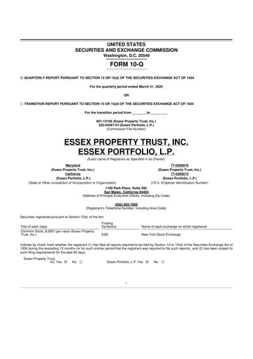 Thumbnail Essex Property Trust
 10-Q Quarterly Report FY2025 