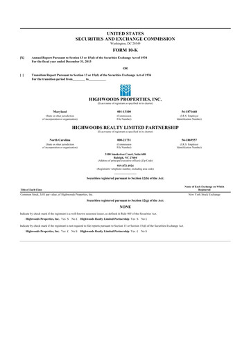 Thumbnail Highwoods Properties
 10-K Annual Report 