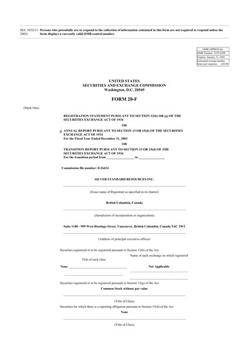 Thumbnail SSR Mining 20-F Annual Report 